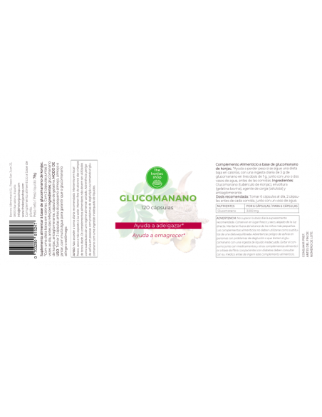 Glucomanano 120 Cap. A Loja Konjac Controle seu peso facilmente