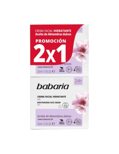 Set Crema Facial Hidratante Almendras Babaria 2 Piezas