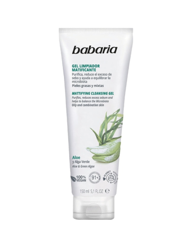 Gel Limpiador Facial Aloe Vera Babaria 150 ml  Piel Suave