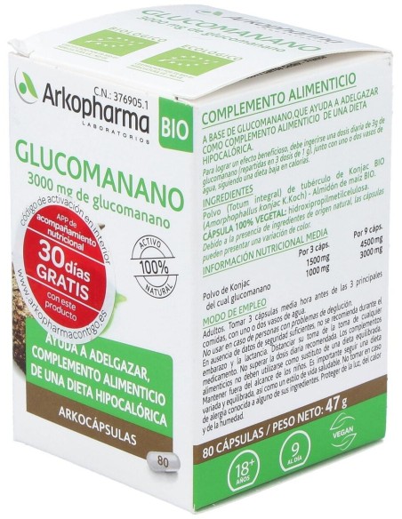 Glucomanano 80Arkocapsulas. Bio Arkopharma