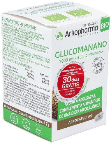Glucomanano 80Arkocapsulas. Bio Arkopharma