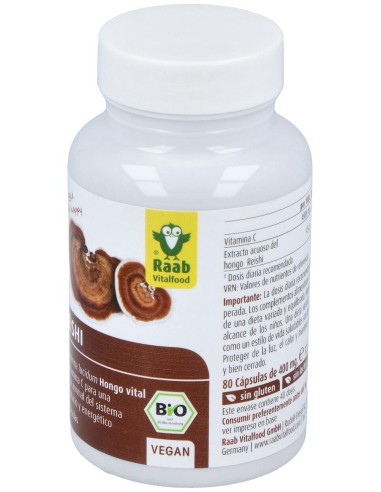 Reishi 80 Cápsulas  Bio Sg Vegan Raab Vitalfood