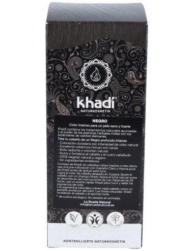 Tinte Herbal Color Negro 100 Gramos Khadi