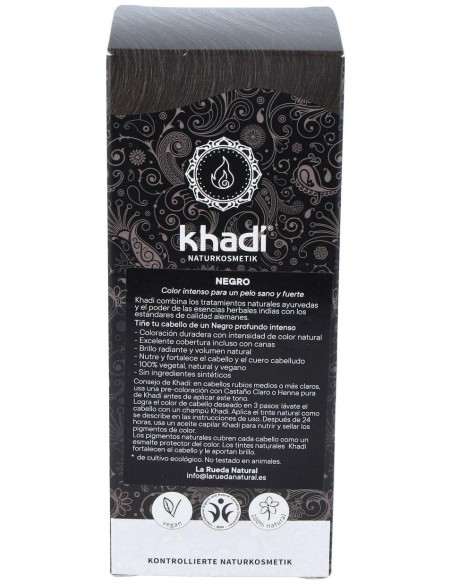 Tinte Herbal Color Negro 100 Gramos Khadi
