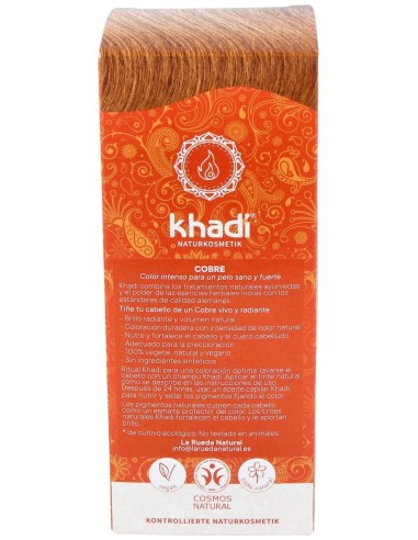 Tinte Herbal Color Cobre 100 Gramos Khadi