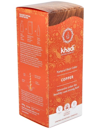 Tinte Herbal Color Cobre 100 Gramos Khadi