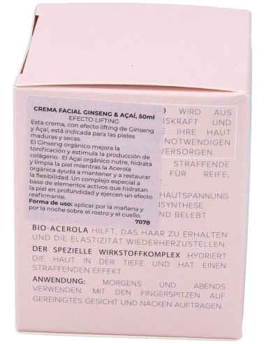 Crema Facial Ginseng-Acai 50ml | Natura Estonica Bio