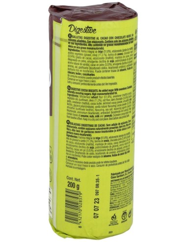 Galletas Digestive Cacao 0% Azucares 200 Gramos Santiveri