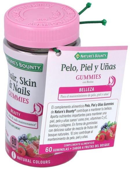 Gummies Pelo Piel Y Uñas Con Biotina 60Gominolas de Nature´S Bounty
