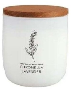 Vela Vaso Blanco Citvasv Citronela-Lavanda 7X9Cm de Cerabella 2